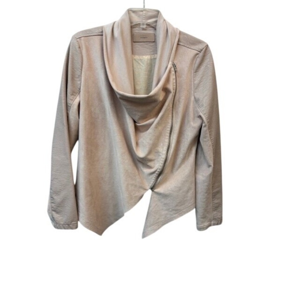 BlankNYC Faux Suede/Leather Draped Front Light‎ Pink Lightweight Jacket M